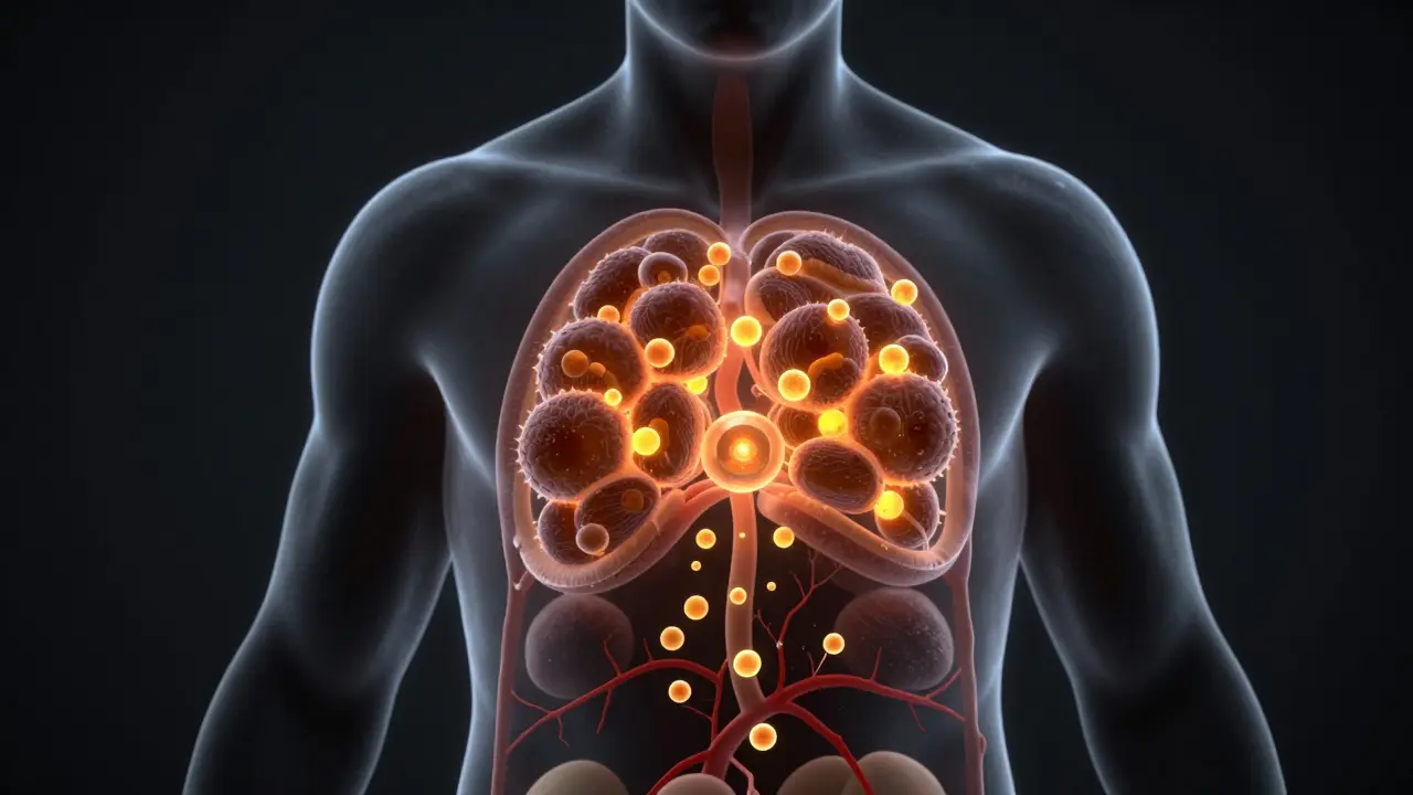 Koncept ukládání metabolitů v tukových tkáních těla
