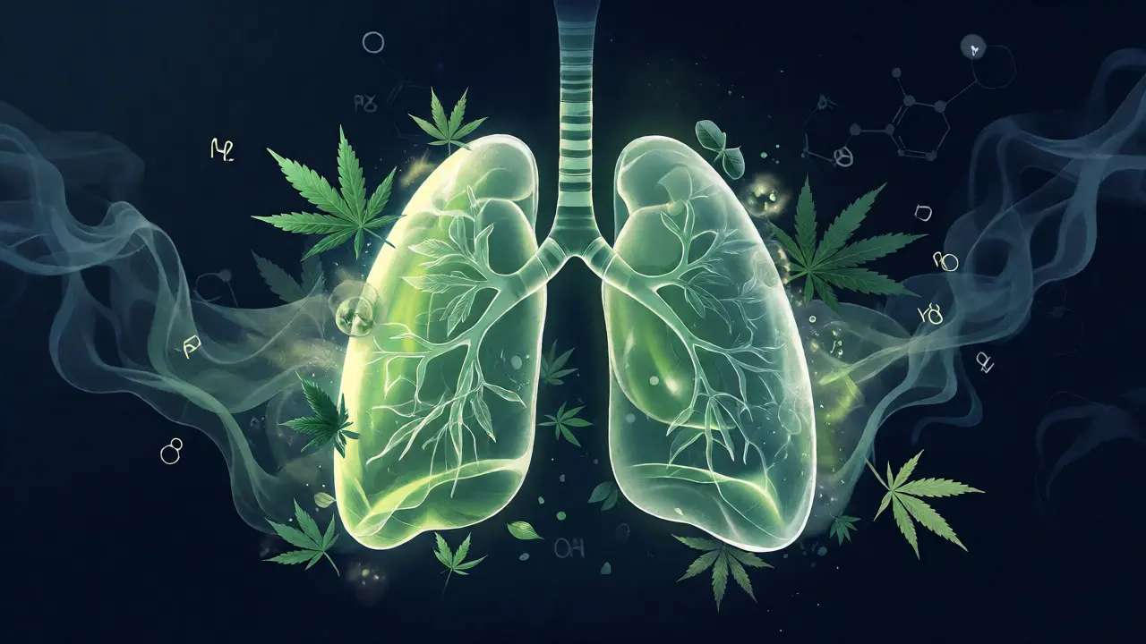 Ilustrace zdravých plic chráněných před škodlivinami